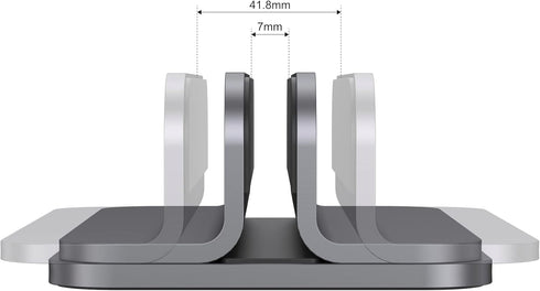 Aluminum laptop vertical stand organizer, sturdy laptop computer holder desktop stand compatible with new Retina Apple MacBook Pro/Air, Mac mini and iPad Pro - Spacegrey by JOKItech