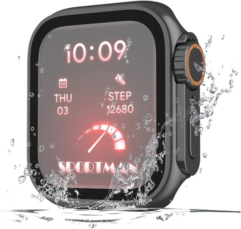Waterproof Case for Apple Watch Series 8 7 6 5 4 SE/SE2, Full Protective Hard PC Screen Protector Cover (40mm, Black)