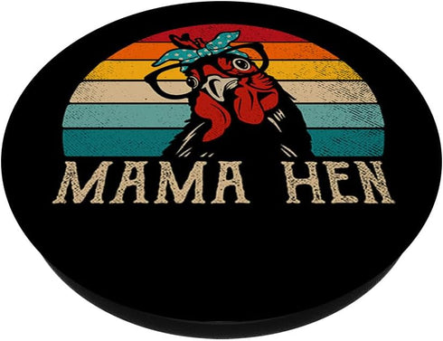 Funny Mama Hen Retro Chicken PopSockets Standard PopGrip - Vintage Mom 70s 80s