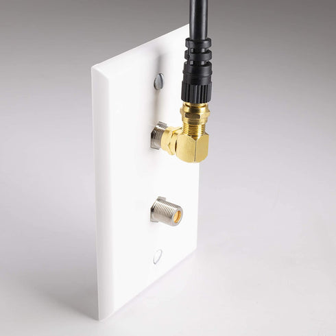 THE CIMPLE CO Gold Coaxial Cable Right Angle Connector - 4 Pack for Tight Corners and Flat Panel TV Mounting