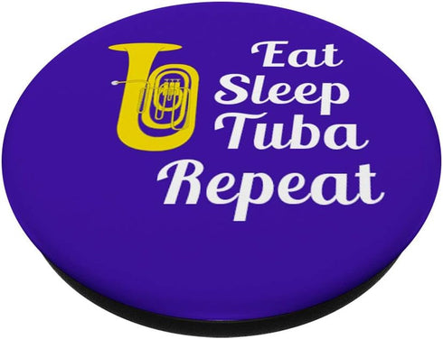 Tuba Player Gift - Eat Sleep Tuba Repeat - Blue PopSockets PopGrip: Swappable Grip for Phones & Tablets