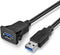USB3.0 Square Flush Mount - 1M 3ft USB 3.0 Extension Mount Cable for Car, Boat, Motorcycle