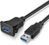 USB3.0 Square Flush Mount - 1M 3ft USB 3.0 Extension Mount Cable for Car, Boat, Motorcycle