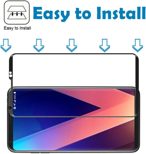 3D Curved Screen Protector for LG V30, (2pcs) Ultra Clear Anti-Scratch Tempered Glass, Full Coverage
