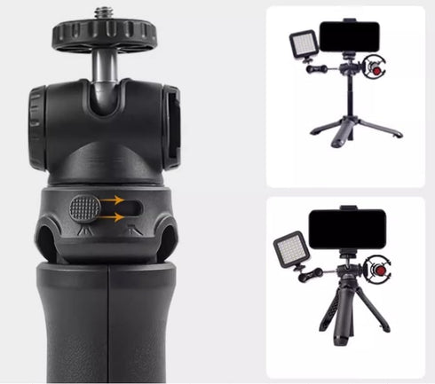 spovan 360 1/4-20" Mini Portable Camera Tripod and Selfie Stick for Smartphones with Rotating Cold Shoe & Thread