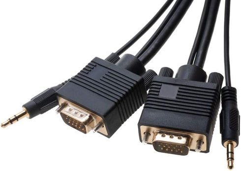 Cables Direct Online 6FT SVGA + Audio Monitor Cable - Male to Male VGA to VGA 1080P for PC, Projector, Laptop, TV