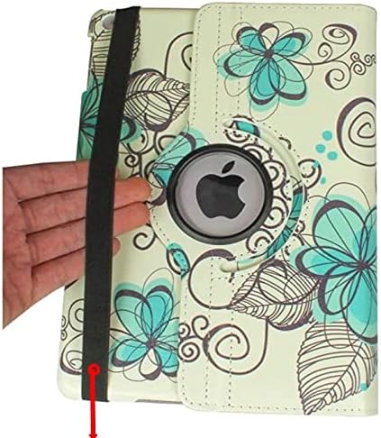 Case for iPad Air 1st Generation Models A1474 A1475 A1476, 360 Rotating Stand with Wake Up/Sleep Function, Art Flower