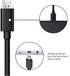 DEEGO 2-Pack Charging Cable for Samsung Galaxy S7, 6Ft & 10Ft Fast Charger for Android, LG, Moto, PS4, Black.