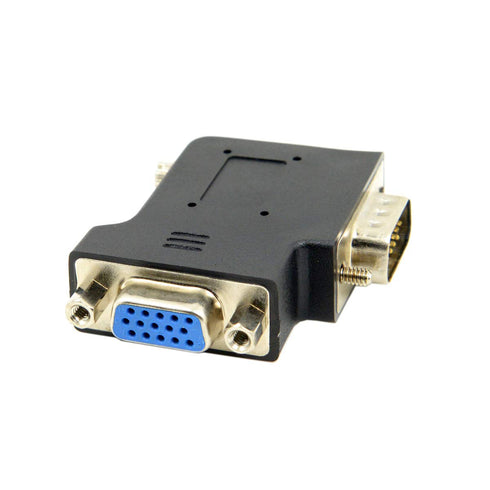 chenyang Vertical Flat Left Angled 90 Degree VGA SVGA Male to Female Extension Adapter, Black