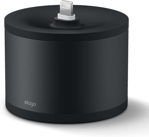 elago D Stand Charging Station - Premium Aluminum Dock for Apple TV Remote, iPhone & More (Black) - Cable Required