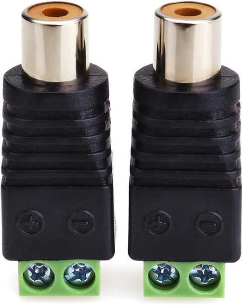 MOBOREST RCA Cable Audio Adapter - Phono RCA Male Plug to AV Screw Terminal Audio/Video Speaker Wire connectors