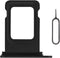 Black SIM Card Slot Replacement for iPhone 12, Single SIM Version Card Tray Holder Adapter with Waterproof Rubber Ring