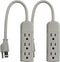 PS28U Compact Grounded 3-Outlet Power Strip, UL Listed, 1-Foot, 2-Pack