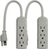 PS28U Compact Grounded 3-Outlet Power Strip, UL Listed, 1-Foot, 2-Pack