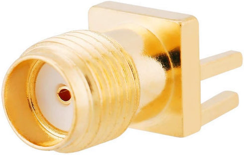 20PCS SMA Female PCB Panel Edge Mount Plug with 4 Pins Straight Connector RF Coax Coaxial Adapter