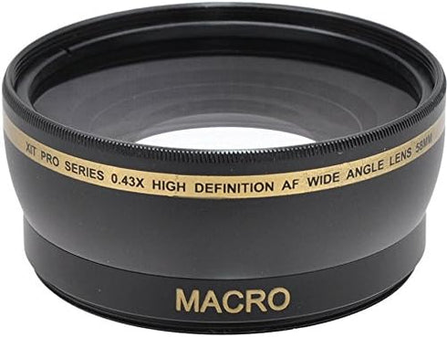58mm 0.43X Wide Angle Lens For Canon Rebel T3, T3i, T4i, T5, T5i, T6, T6i, T6s, T7, T7i, SL1, SL2, EOS 60D, EOS 70D SLR Cameras with 18-55mm, 55-250mm, 18-250mm, 70-300mm, 75-300mm, 55-200mm Lenses