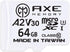 AXE MEMORY 64GB Micro SD Card, 4K Ultra Full HD Video, Premium Speed MicroSDXC with SD Adapter