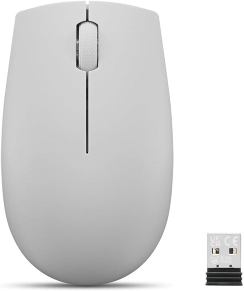 Lenovo 300 Wireless Mouse, Ambidextrous Design, 2.4 GHz Nano USB Receiver, 12 Month Battery Life for PC, Laptop