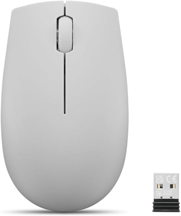 Lenovo 300 Wireless Mouse, Ambidextrous Design, 2.4 GHz Nano USB Receiver, 12 Month Battery Life for PC, Laptop