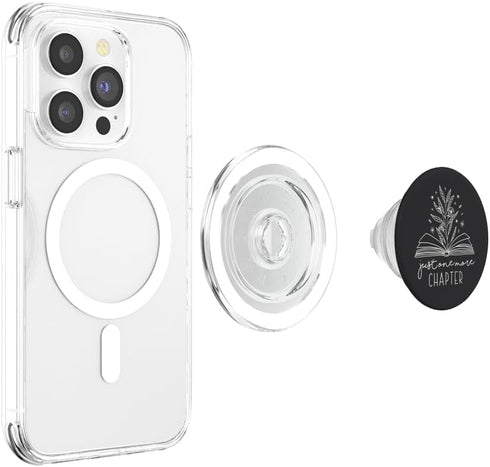 PopSockets PopGrip for MagSafe - Just One More Chapter Floral Book Lover Reading Design