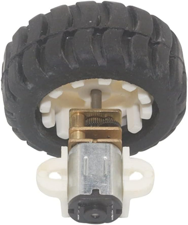 MANHONG Electric Small Motor Miniature Electric Toy, Plastic Wheel Kit with Fixed Frame