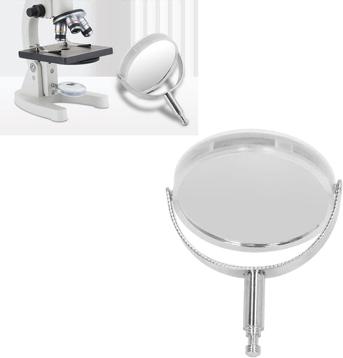 Microscope Plane Concave Reflector, 360 Degree Rotation Light Gathering for Experiments - Metal Bracket