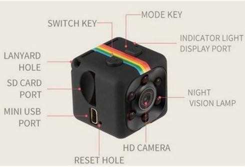 Webcam Mini Camera SQ11 HD Camcorder SQ8 SQ9 Upgrade Night Vision Mini Cam 1080P Sports Mini DV Voice Recorder (Black)