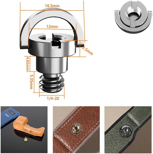 2 Pack D-Ring Male to Female 1/4 Mount Screws, Universal Camera Bottom Screw Extender for Canon Nikon Sony Pentax