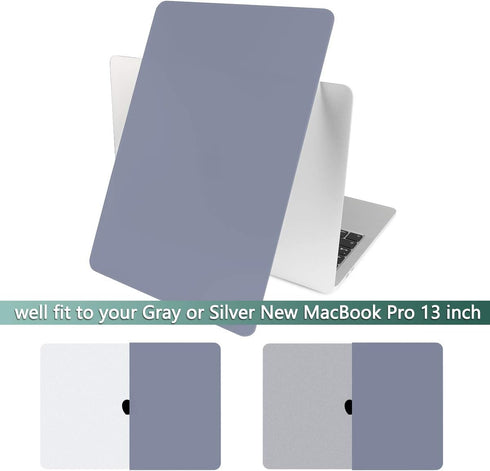 Batianda MacBook Pro 13 inch Case 2020 2022 Release M2 M1 A2338/A2289/A2251 with Touch Bar, Lavender Gray