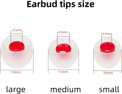 Earbuds Replacement Tips, Silicone Earpads for Bluetooth Earphones, 18 Pairs S/M/L for In-Ear Headphones