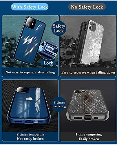 HENGHUI Lockable Magnetic Case for iPhone 13, with Camera Lens Protector & Screen Protector, Green
