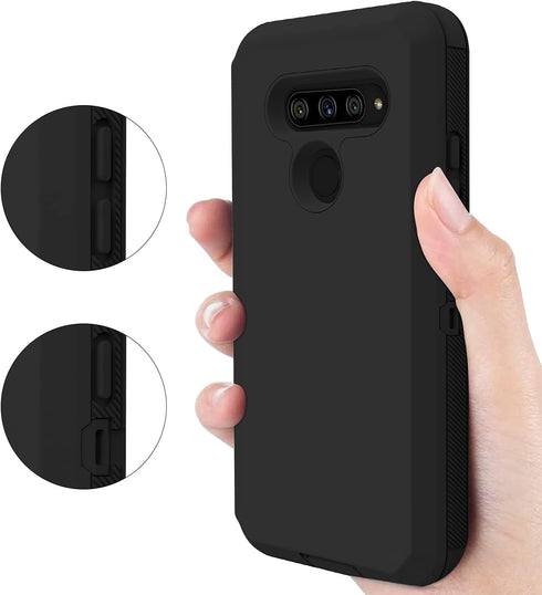 Annymall LG V40 Case, ThinQ Case with Built-in Screen Protector, Rugged Heavy Duty Cover