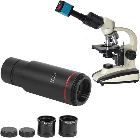 Garosa Microscope Adapter, 0.5X C Mount Lens Adapter for Microscope Camera, Compatible with CCD Interface Shrink Lens