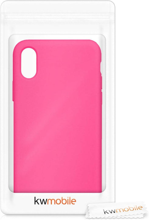 kwmobile Case Compatible with Apple iPhone X - TPU Silicone Phone Cover with Soft Finish, Neon Pink