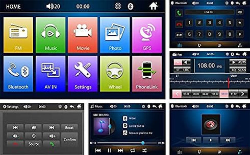 Podofo Double Din Bluetooth Car Stereo with Backup Camera, 7" Touch Screen, MP5 Player, Bluetooth Hands-Free Call