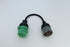 6pin J1708 to Type2 Green 9pin J1939 Adapter Cable for Trucker and Car 1ft/30cm