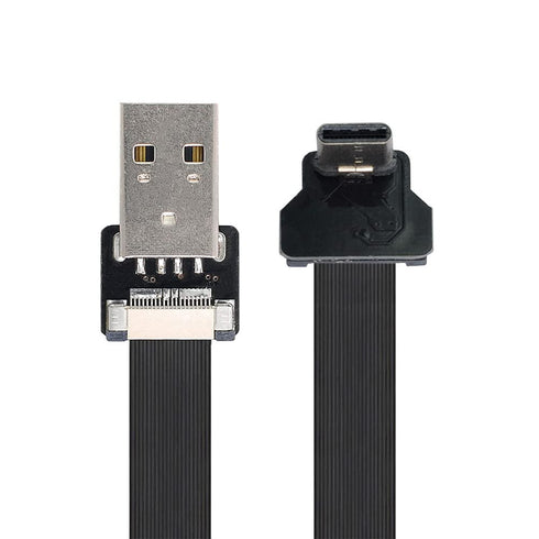 xiwai 2.0M USB 2.0 Type-A Male to USB-C Type-C Male Data Flat Slim FPC Cable for FPV, Disk & Phone