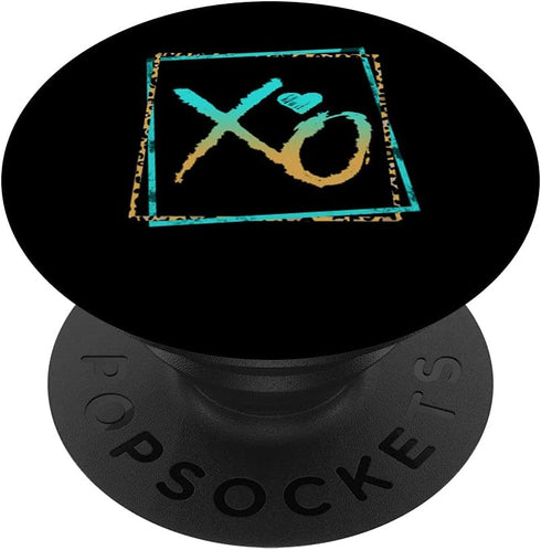 PopSockets Swappable PopGrip - XO Hugs and Kisses Valentines Day Leopard Print Gift For Her