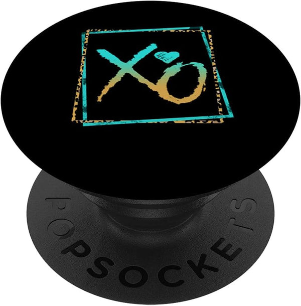 PopSockets Swappable PopGrip - XO Hugs and Kisses Valentines Day Leopard Print Gift For Her