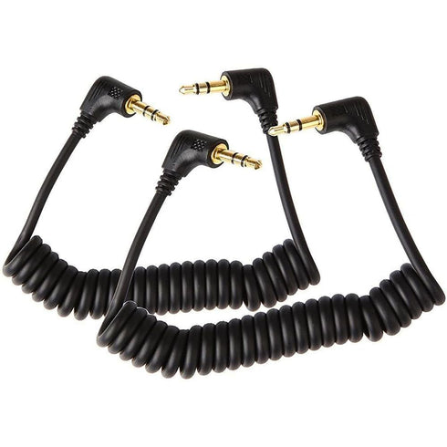 2 Pack 3.5mm to 3.5mm Audio Coiled Cable, 1.7FT Replacement for SC2 TRS Mic Patch Cord for Mixers, Microphones, Cameras