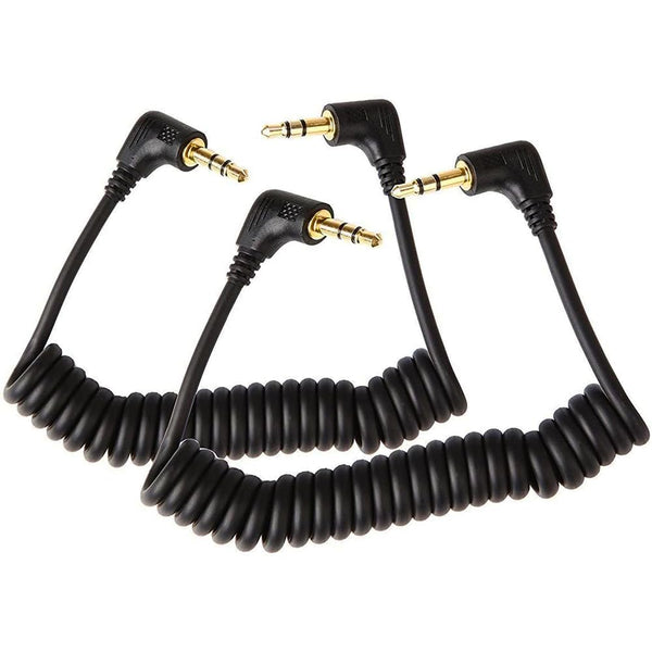 2 Pack 3.5mm to 3.5mm Audio Coiled Cable, 1.7FT Replacement for SC2 TRS Mic Patch Cord for Mixers, Microphones, Cameras