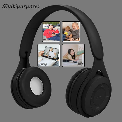 Kids Bluetooth Headphones, Over-Ear Wireless Bluetooth 5.0 Headset, Comfortable Protein Earpads, HiFi Music Player with