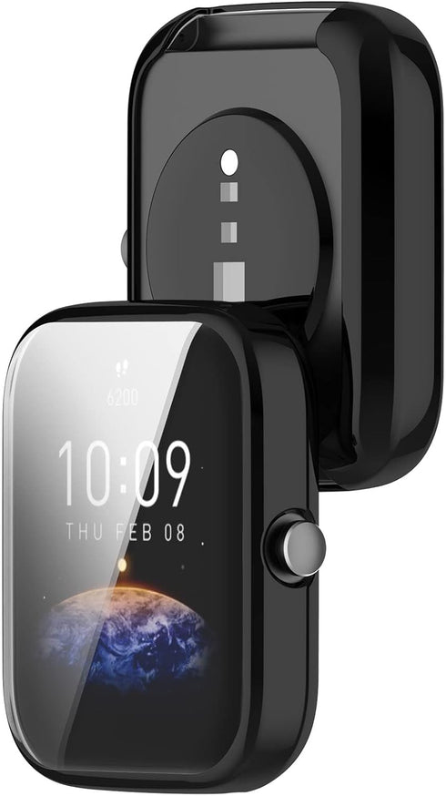 Screen Protective Case Compatible for Amazfit Bip 3 Pro/Bip 3 Smart Watch TPU Case Soft Ultra-Slim Screen Protector for Amazfit Bip3 Pro/Bip3 Bumper Shell (3 Pack A)