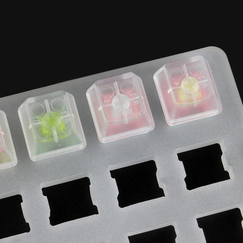 20 pcs Keycaps Replacement DIY Crystal Not Transparent Profile Blank Backlit Accessory for Mechanical Professional