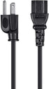 Monoprice 3ft Power Cord Cable, 16AWG, Black, 3 Conductor PC Power Connector Socket (C13/5-15P)