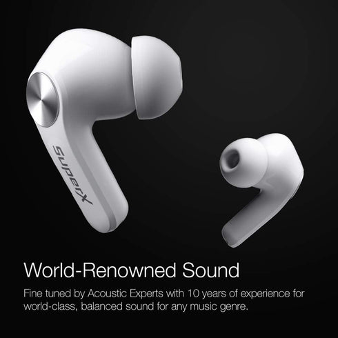 Bluetooth 5.0 Wireless Earbuds with Charging Case IPX5 Sweatproof Headset/Headphones in Ear Built in Mic Industrial Leading TWS Sound with Sport Pumping Bass - Platinum Silver