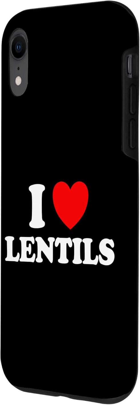 I Heart Lentils iPhone XR I Love Lentils Funny Healthy Soup Eat Legume Indian Food Dal Case