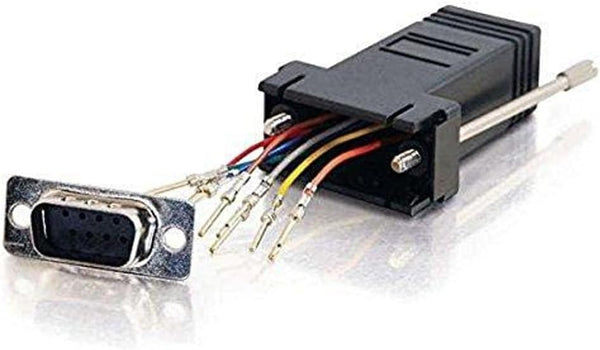 C2G 02947 RJ45 to DB9 Male Serial RS232 Modular Adapter, Black, 1.5 Inch