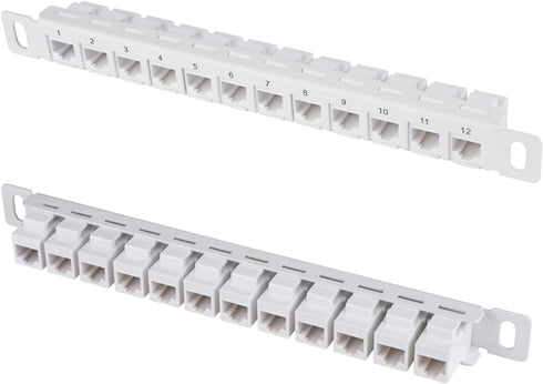 GeeekPi 12 10inch 0.5U CAT6 T1/T0/T2/T1 Plus/T0 /TL1 10 Inch Port Patch Panel, Network Patch Panel for DeskPi RackMate