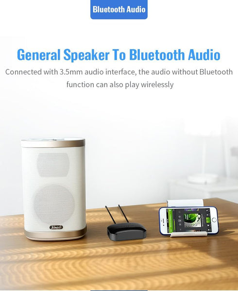 HAOQUOO Bluetooth Receiver Adapter, NFC Connection, 3.5mm/RCA Dual Audio Output, Suitable for Smartphones and Tablets